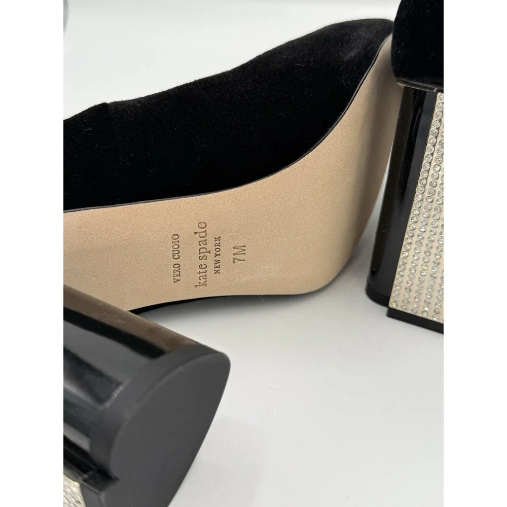 Kate Spade New York Sybil pump in black velvet Women’s‎ Size 7 (defaced) NWB!